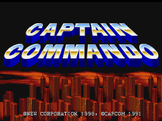 Captain Commando title screen for Playstation